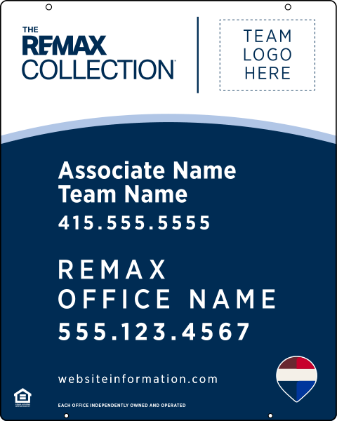 Collection Associate Name, Team Name w Logo Hanging Sign Panel, 30h x 24w, 3mm Aluminum
